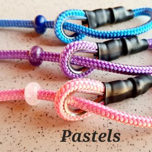 Slip Leads - Pastels Range - Field trial slip leads c/w precious stone stoppers Fallowcopse Kennels Cockapoos Petersfield Hampshire Surrey Sussex