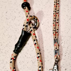 Tartan Field Trial Slip Lead & Lanyard - Field trial slip leads c/w precious stone stoppers Fallowcopse Kennels Cockapoos Petersfield Hampshire Surrey Sussex