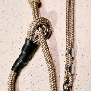 Tan Field Trial Slip Lead & Lanyard - Field trial slip leads c/w precious stone stoppers Fallowcopse Kennels Cockapoos Petersfield Hampshire Surrey Sussex
